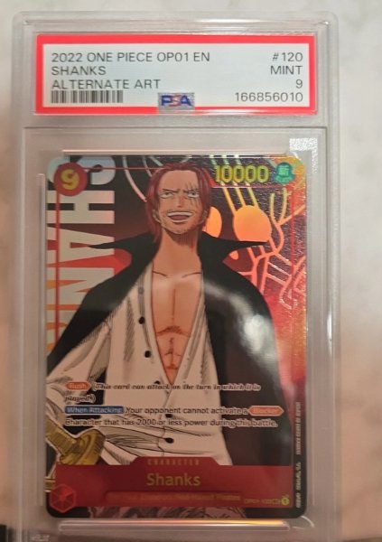 Shanks, OP01-120, THE BEST Alternate Art Parallel, PSA 9